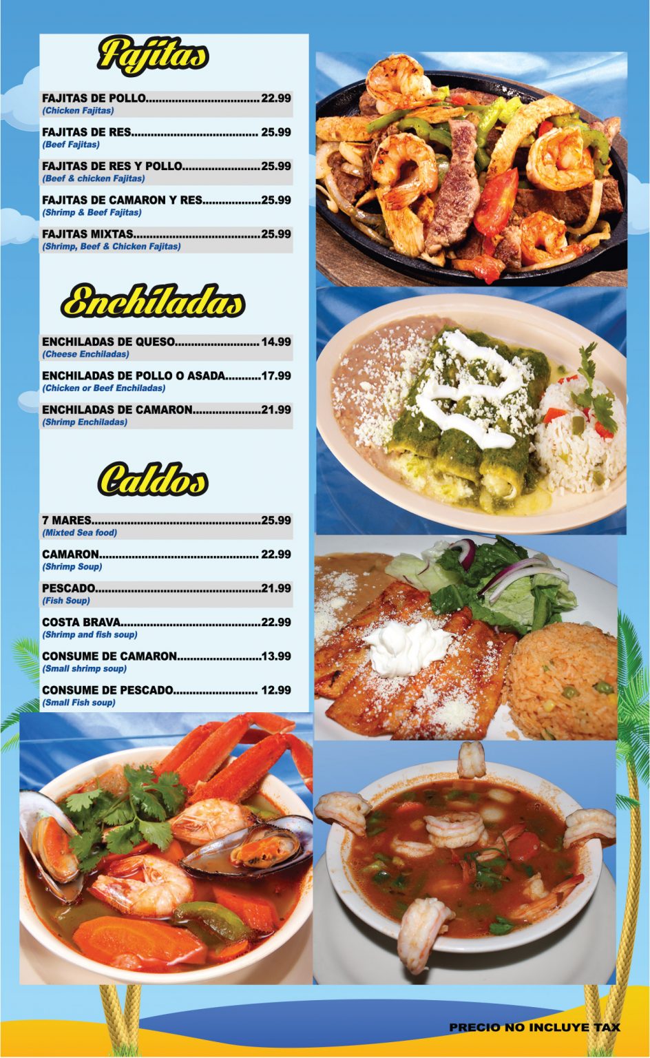 Paramount Menu – Sol y Mar Restaurant